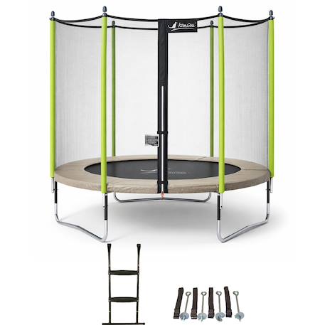 Trampoline jardin ø 300?cm + échelle + kit d'ancrage - jumpi 300 - taupe/vert Vert 1 - vertbaudet enfant 