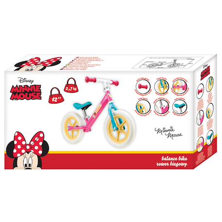 Draisienne Disney Minnie enfant 12 pouces réglable Rose/turquoise/jaune 4 - vertbaudet enfant 