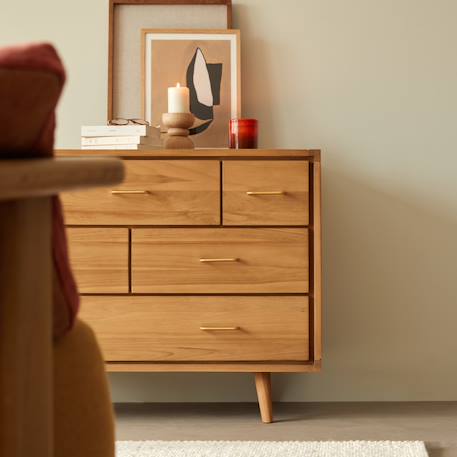 Commode enfant en bois de teck 6 tiroirs kort Naturel 6 - vertbaudet enfant 