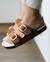 Chaussons mules ouvertes ultra confortables, en cuir Camel+Vert d'eau 2 - vertbaudet enfant 