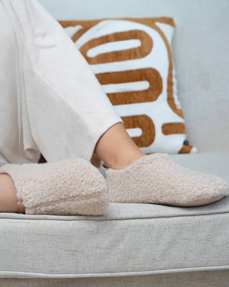 Chaussons bottillons sherpa, semelle antidérapante Beige 2 - vertbaudet enfant 