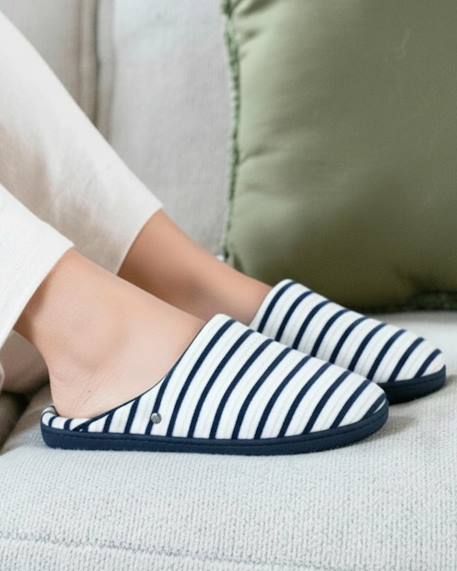 Chaussons mules ultra confortables et légers, mousse à mémoire de forme Bleu canardfleurs+Noir+Rayuresbleues 14 - vertbaudet enfant 
