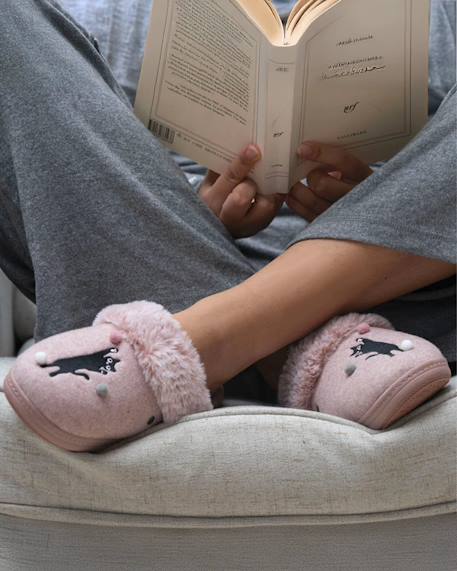 Chaussons mules ultra confortables et légers, mousse à mémoire de forme Gris chiné+Rose chiné 8 - vertbaudet enfant 