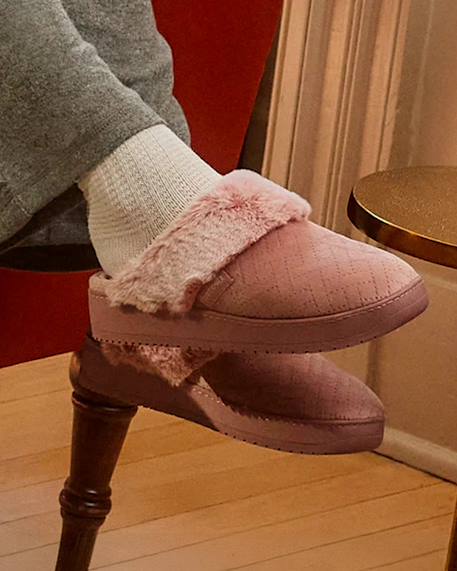 Chaussons mules velours ultra doux, talon 3,7 cm Blush 2 - vertbaudet enfant 