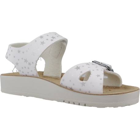 Sandales en cuir  à scratch Blanc+Blanc c1000 11 - vertbaudet enfant 