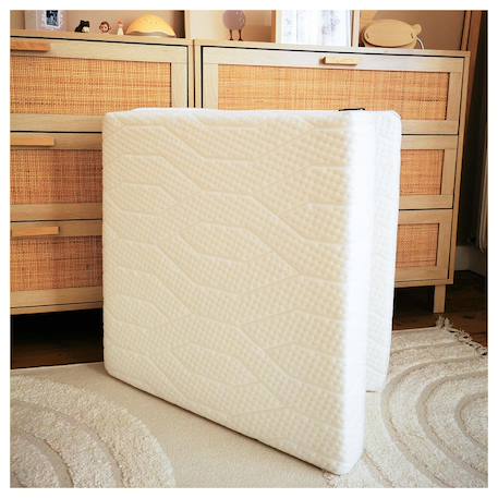 Matelas bébé pliant 2 parties zen déhoussable Blanc 4 - vertbaudet enfant 