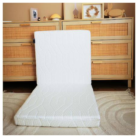 Matelas bébé pliant 2 parties zen déhoussable Blanc 3 - vertbaudet enfant 