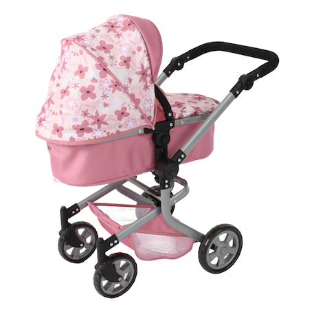 Poussette combiné mika fleurs pour poupée Rose 1 - vertbaudet enfant 