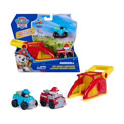 Jouet-Jeux d'imagination-Paw patrol pup squad launcher marshall & rex – équipe de sauvetage