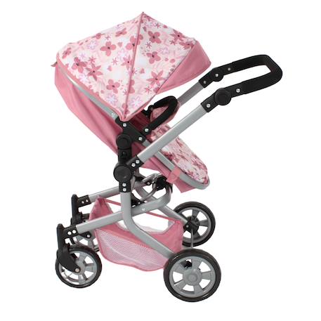 Poussette combiné mika fleurs pour poupée Rose 4 - vertbaudet enfant 