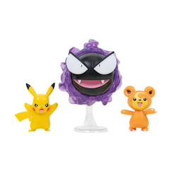 Jouet-Jeux d'imagination-Figurines de combat teddiursa, pikachu, nebulak