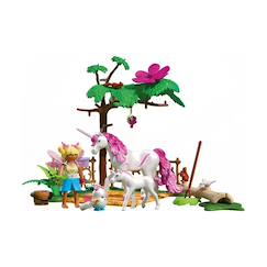 Jouet-Jeux d'imagination-Figurines, mini mondes, héros et animaux-Magic unicorns ecurie licorne magique : maman & poulain 71839