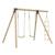 Portique 2 balançoires amandier bois h190cm Marron - gris anthracite - vert kaki - moutarde 2 - vertbaudet enfant 