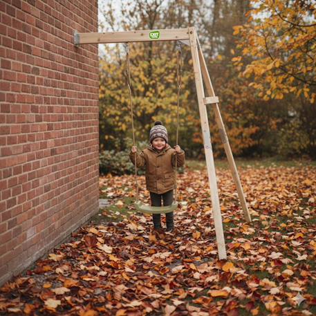 Balançoire en bois fixation murale pour jardin enfant Naturel 1 - vertbaudet enfant 