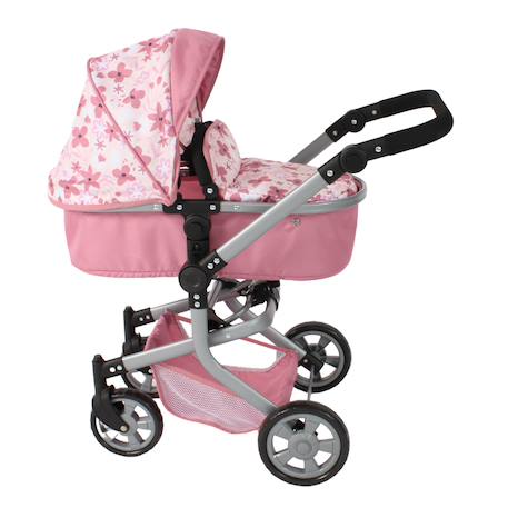 Poussette combiné mika fleurs pour poupée Rose 2 - vertbaudet enfant 