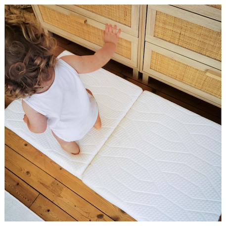 Matelas bébé pliant 2 parties zen déhoussable Blanc 5 - vertbaudet enfant 