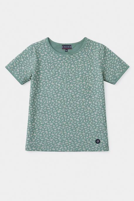 Pyjama short enfant fleurs - coton léger Beryl green-fleurs 2 - vertbaudet enfant 