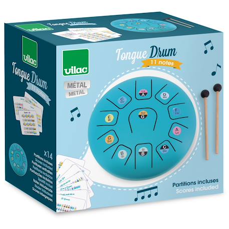 Tongue drum en métal 11 notes Bleu 3 - vertbaudet enfant 