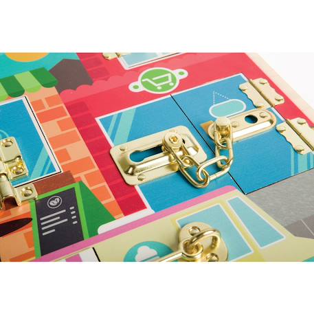 Planche d'activités loquets et serrures Beige 2 - vertbaudet enfant 
