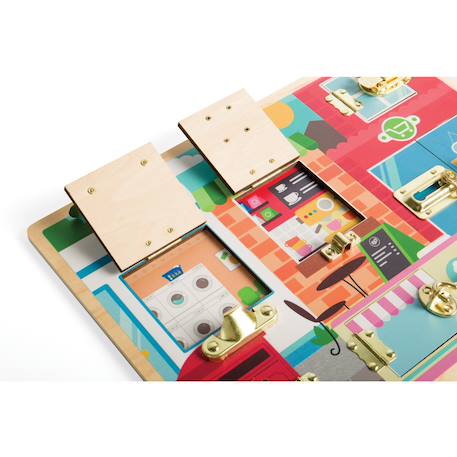 Planche d'activités loquets et serrures Beige 4 - vertbaudet enfant 
