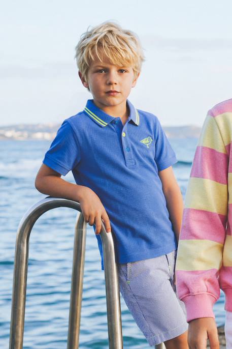 Polo brodé en coton enfant Fédéral blue 1 - vertbaudet enfant 