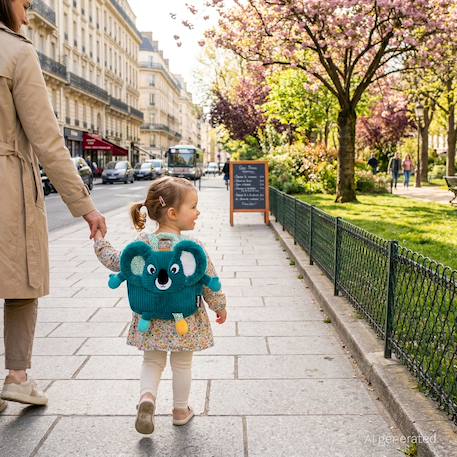 Sac à dos enfant velours - Cyranos le renard Bleu+Jaune 4 - vertbaudet enfant 