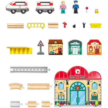 Coffret circuit de train portable Rouge 3 - vertbaudet enfant 