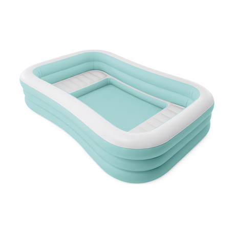 Petite piscine family avec bancs Bleu et blanc 1 - vertbaudet enfant 