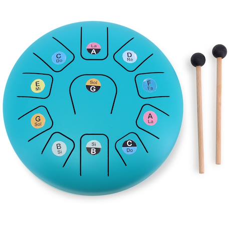 Tongue drum en métal 11 notes Bleu 1 - vertbaudet enfant 