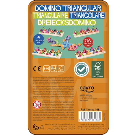 Domino triangulaire en boite métal Orange 5 - vertbaudet enfant 