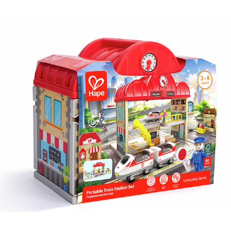 Coffret circuit de train portable Rouge 1 - vertbaudet enfant 