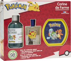 Puériculture-Coffret Pokémon enfant avec eau de toilette, gel douche 3 en 1 et boîte à goûter