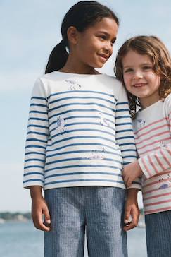 Garçon-T-shirt, polo, sous-pull-T-shirt-Marinière en coton épais enfant