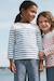 Marinière en coton épais enfant Blanc/dahlia+Blanc/federal blue 3 - vertbaudet enfant 