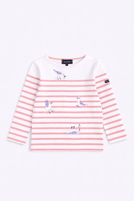 Marinière en coton épais enfant Blanc/dahlia+Blanc/federal blue 2 - vertbaudet enfant 