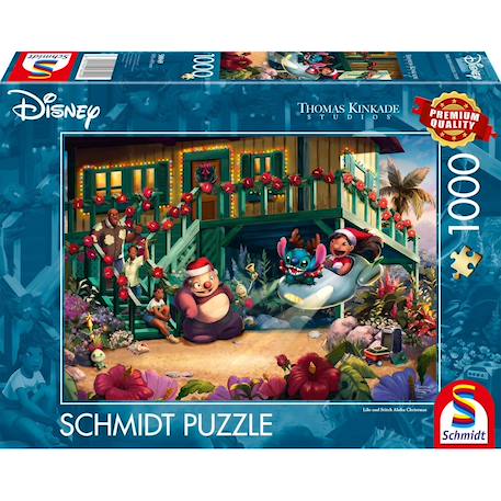 Puzzle lilo et stitch aloha christmas 1000 pcs Bleu 1 - vertbaudet enfant 