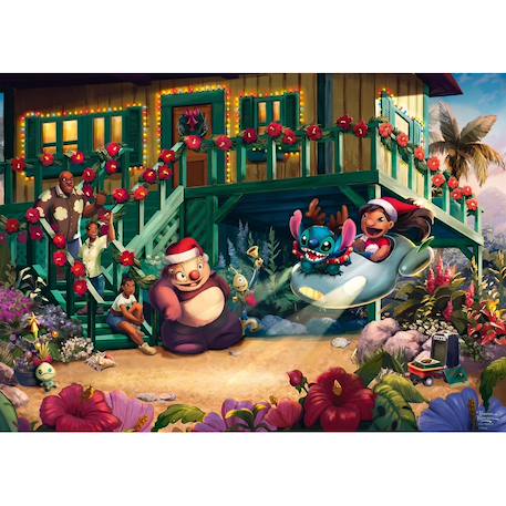 Puzzle lilo et stitch aloha christmas 1000 pcs Bleu 2 - vertbaudet enfant 