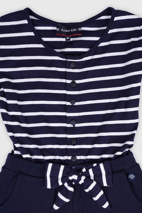 Combi-short fille - coton léger Marine deep / blanc 4 - vertbaudet enfant 