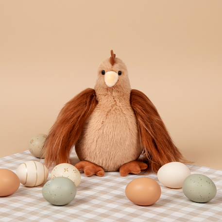 Peluche poule poulette 20 cm Beige+Marron 10 - vertbaudet enfant 