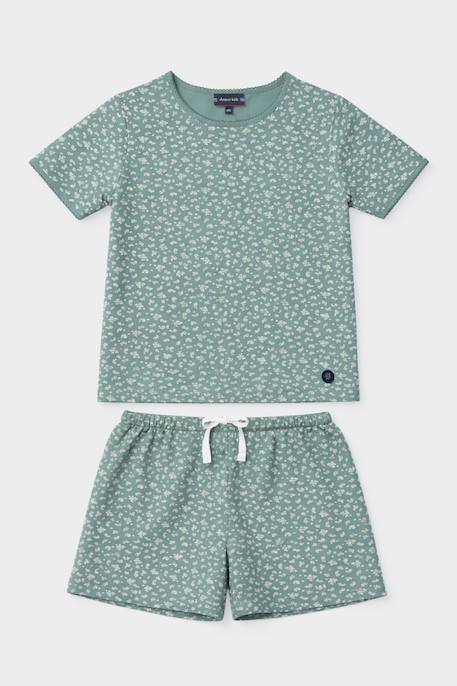 Pyjama short enfant fleurs - coton léger Beryl green-fleurs 1 - vertbaudet enfant 
