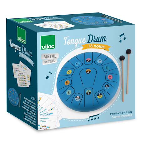 Tongue drum en métal 13 notes Bleu 4 - vertbaudet enfant 