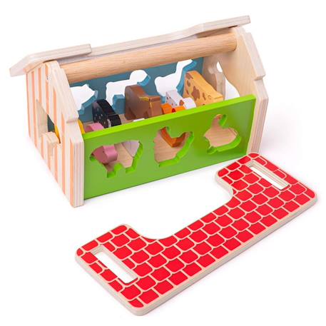 Jeu à emboiter la ferme aux animaux Rouge 2 - vertbaudet enfant 