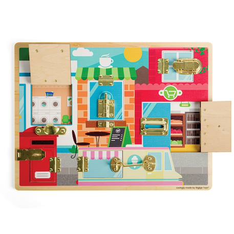 Planche d'activités loquets et serrures Beige 5 - vertbaudet enfant 