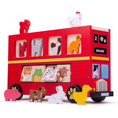 Jouet-Jeu à emboiter autobus des animaux