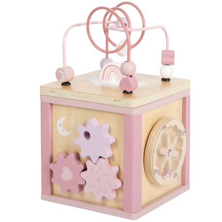 Cube de motricité en bois Rose 2 - vertbaudet enfant 