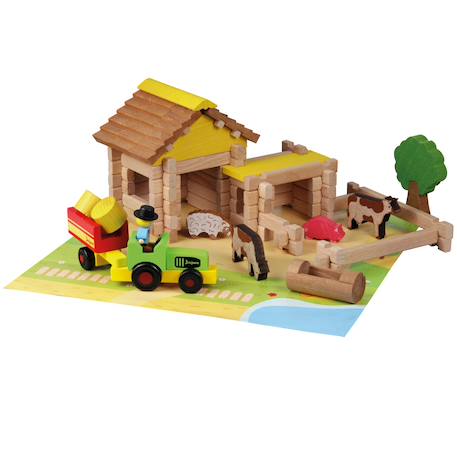 Ma première ferme avec tracteur 80 pièces Marron 2 - vertbaudet enfant 