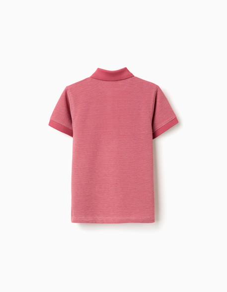 Polo en piqué de coton avec pois en jacquard Rose foncé 2 - vertbaudet enfant 
