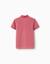 Polo en piqué de coton avec pois en jacquard Rose foncé 2 - vertbaudet enfant 