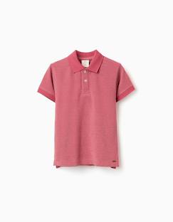 Garçon-T-shirt, polo, sous-pull-Polo en piqué de coton avec pois en jacquard
