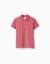 Polo en piqué de coton avec pois en jacquard Rose foncé 1 - vertbaudet enfant 